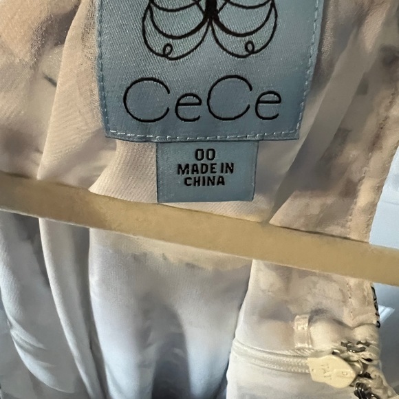 CeCe Summer dress spaghetti straps blue and white midi size 00 floral beach midi - Picture 7 of 15